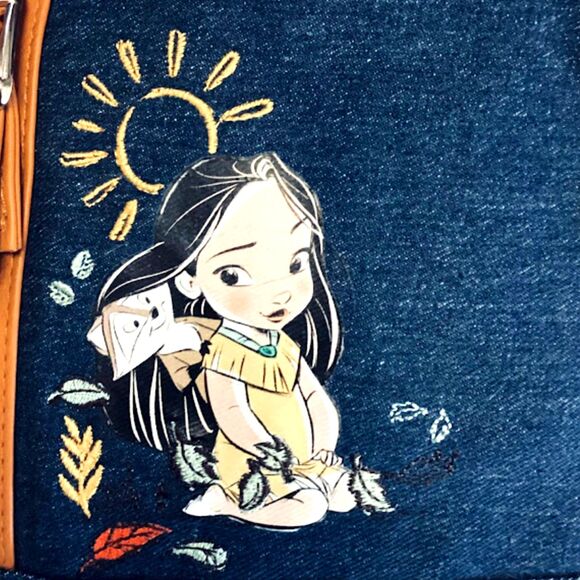 Disney Animators Collection Pocahontas Girl's Backpack Denim Blue Medium - Picture 2 of 8